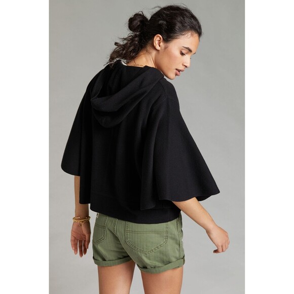 Black Anthropologie Maeve Hooded Poncho Sweater (NWT) - Picture 3 of 5